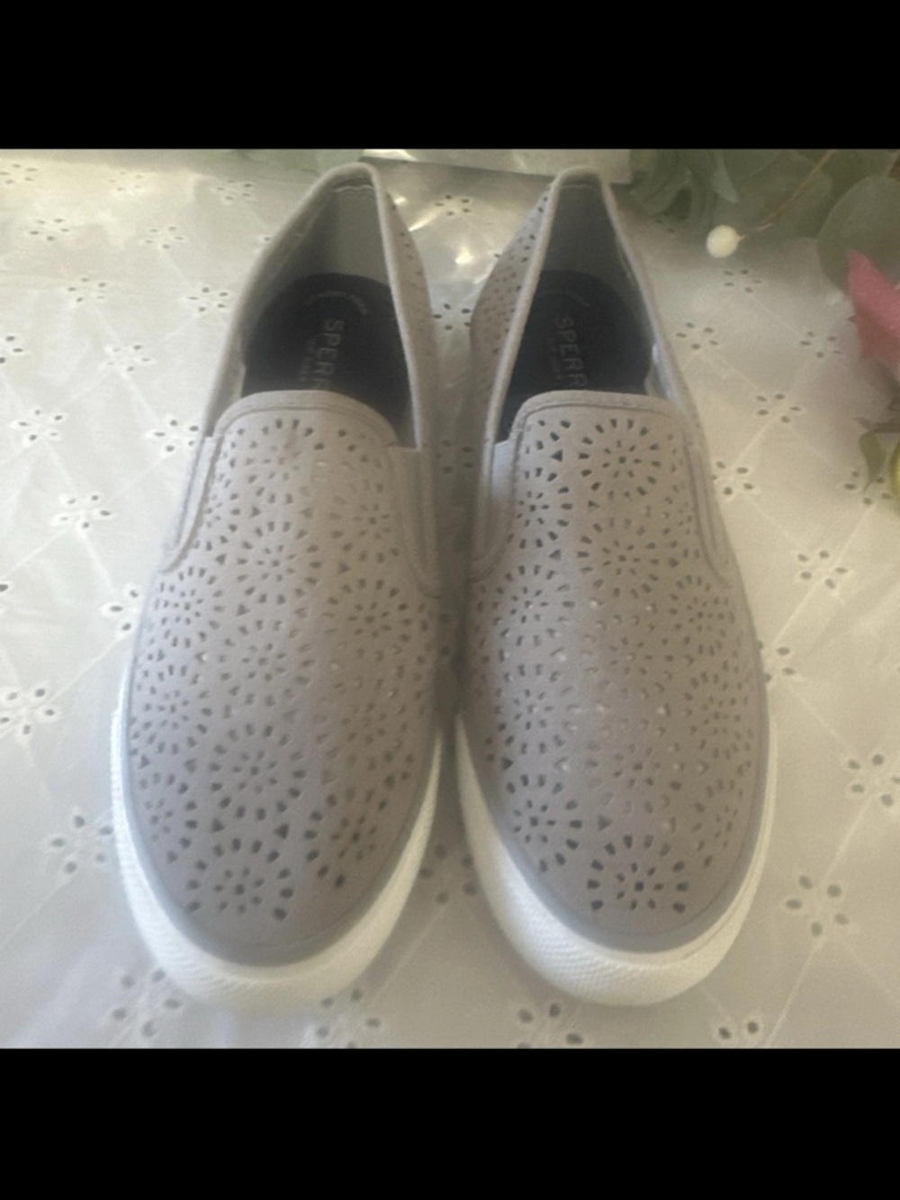 Sperry Women's  Laser-Cut Slip-On Sneakers Size 9.5